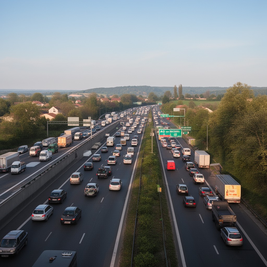 AI-generated illustration of A36 motorway (France)