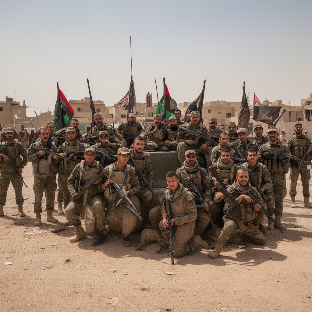 AI-generated illustration of Misrata militias