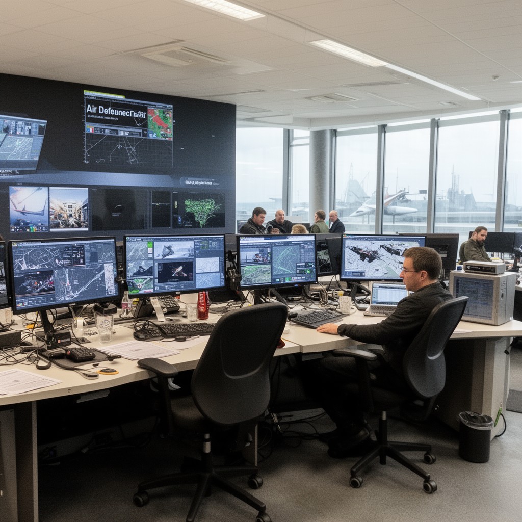 AI-generated illustration of Air Defence Control Centre
