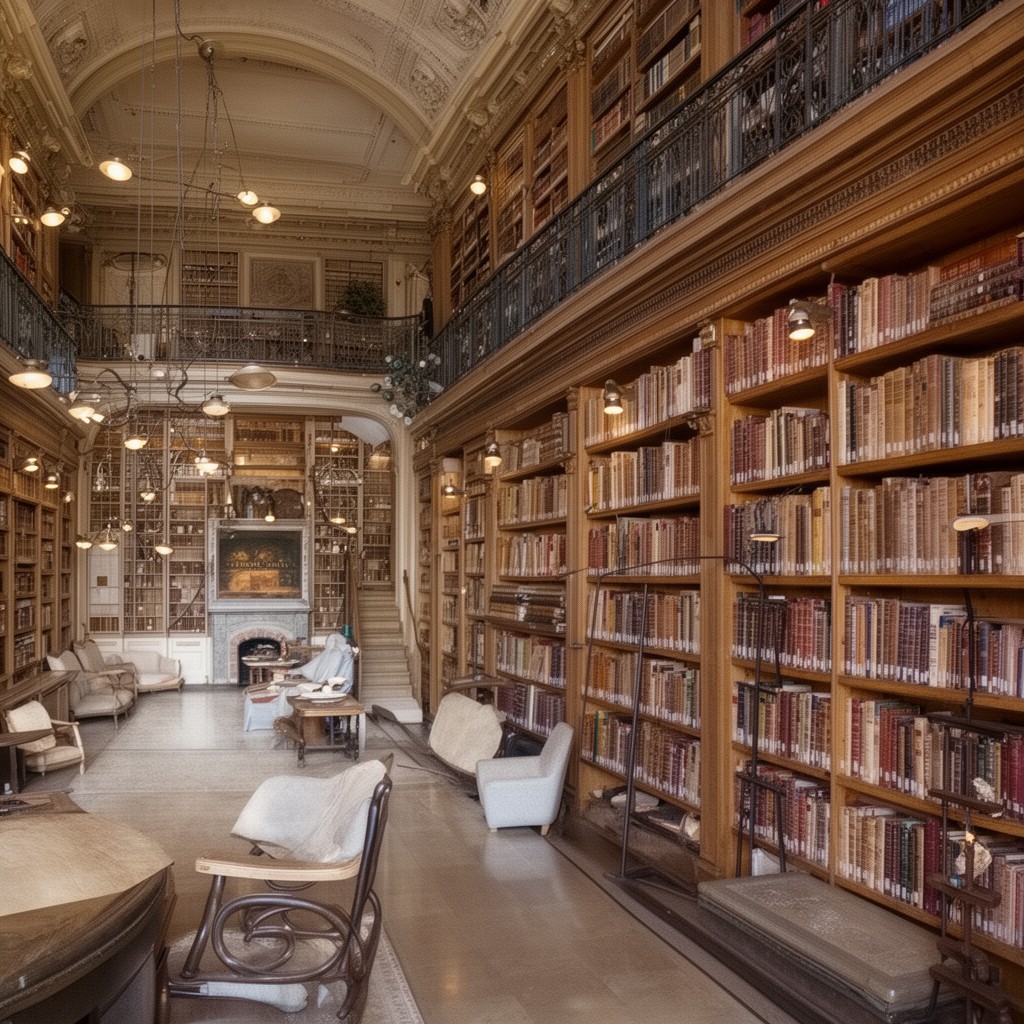 AI-generated illustration of Rubenstein Rare Book & Manuscript Library
