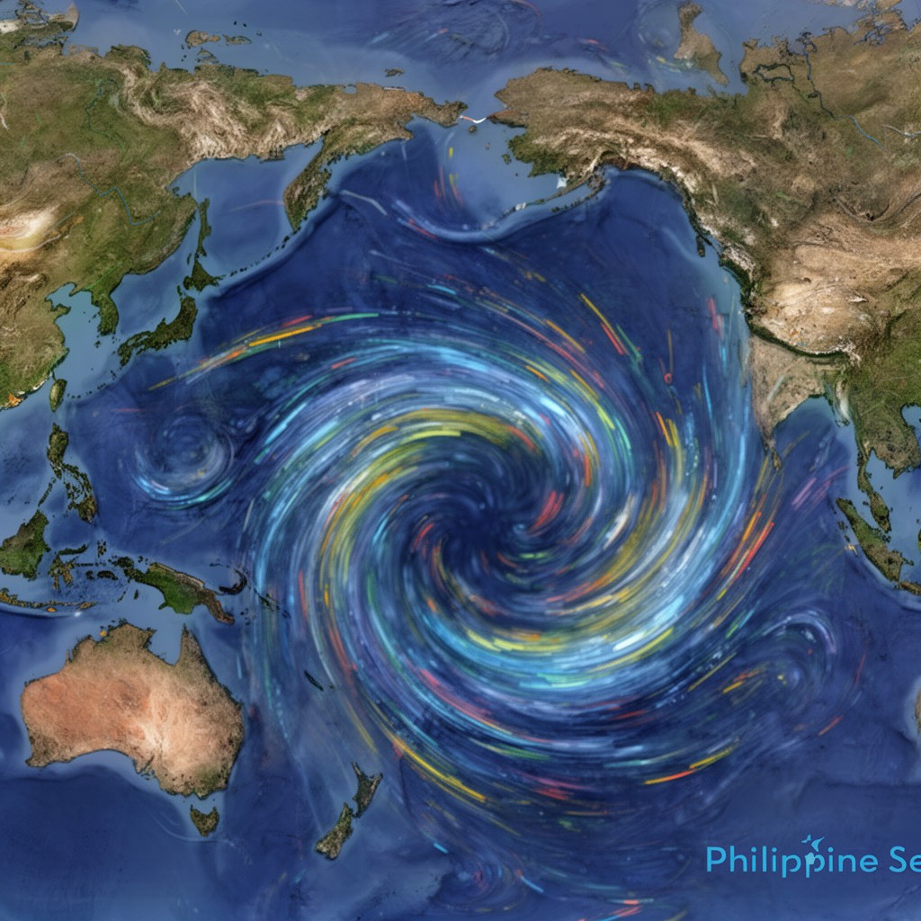 AI-generated illustration of Philippine Sea gyre