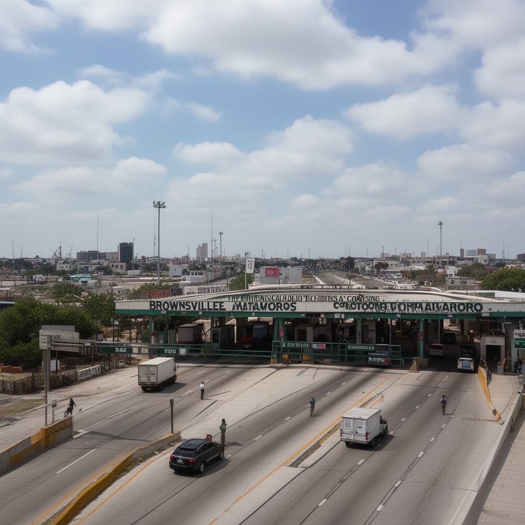 AI-generated illustration of Brownsville–Matamoros crossing