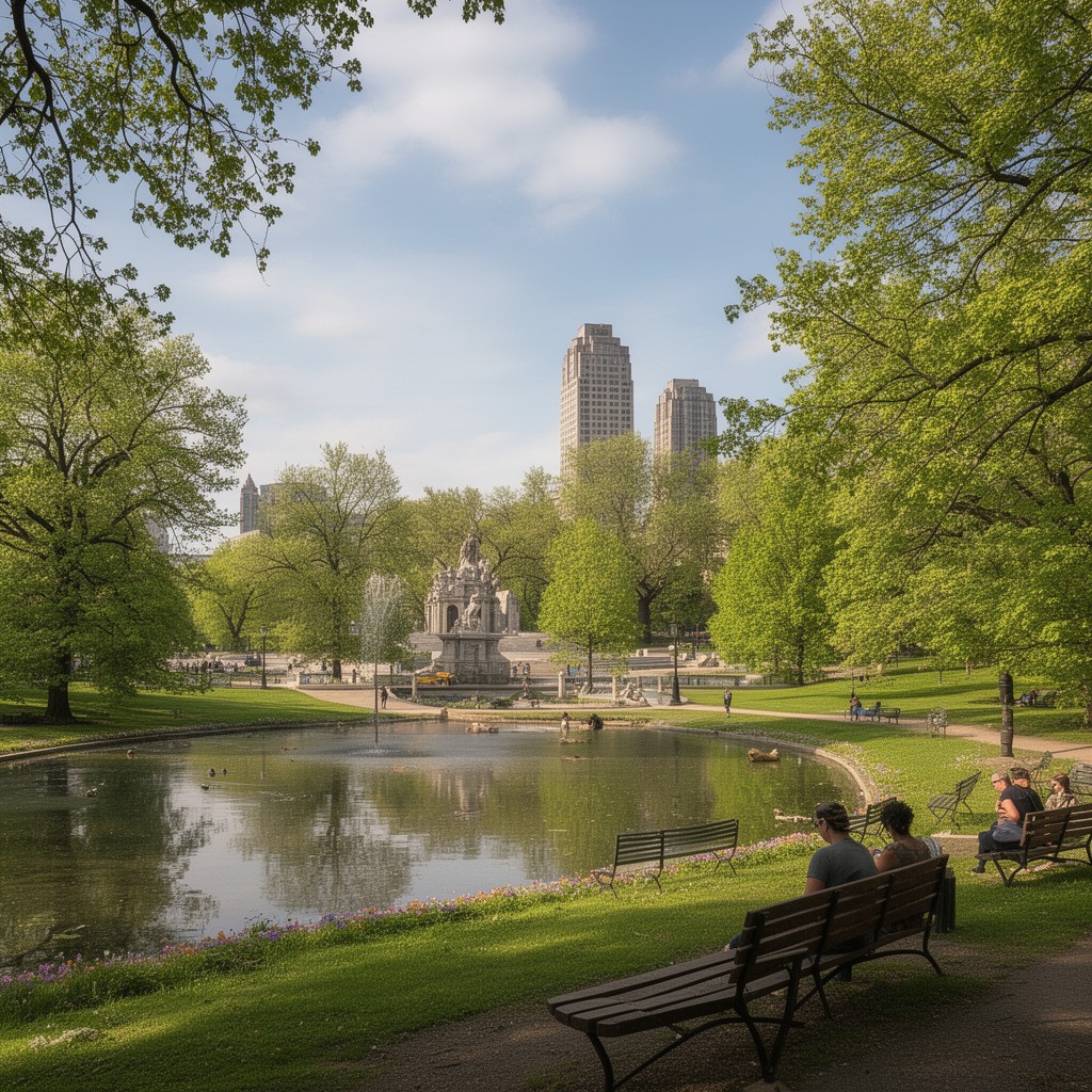 AI-generated illustration of Delaware Park