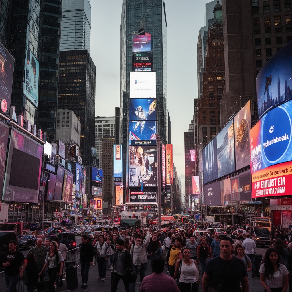 AI-generated illustration of Times Square