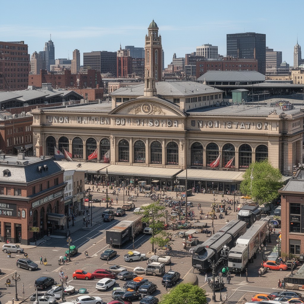AI-generated illustration of Union Station (Baltimore)
