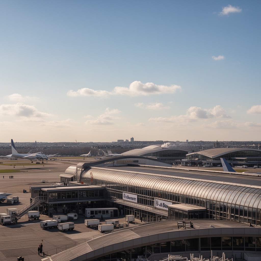 AI-generated illustration of Paris–Le Bourget Airport
