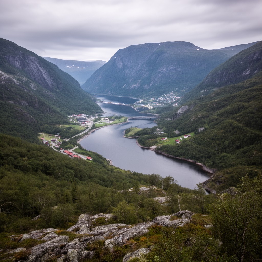 AI-generated illustration of Sokndal municipality