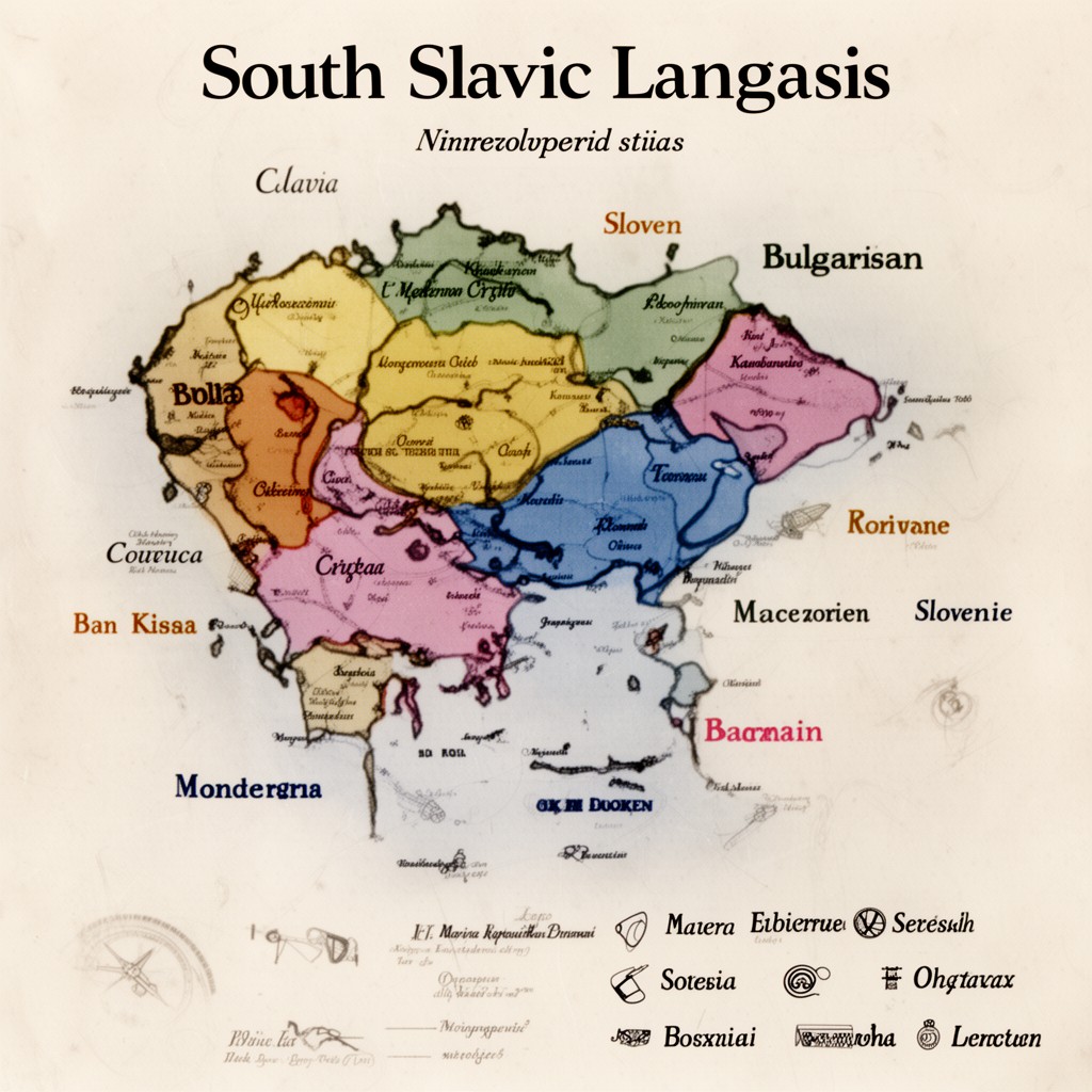 AI-generated illustration of South Slavic languages
