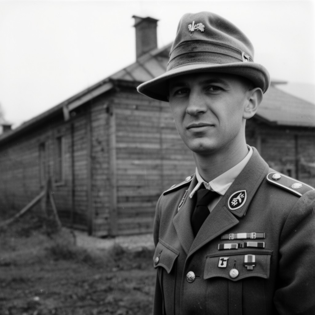 AI-generated illustration of SS-Scharführer Heinrich Gley