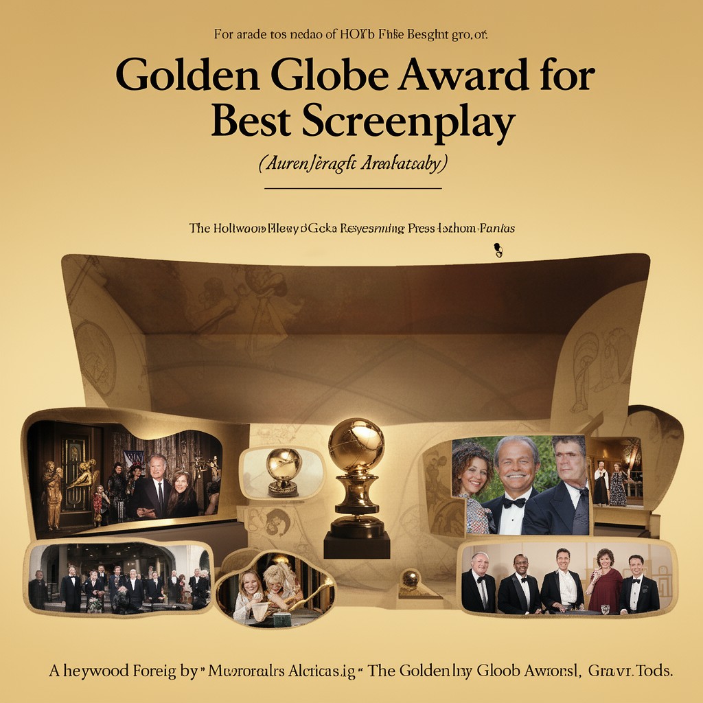 AI-generated illustration of Golden Globe Award for Best Screenplay