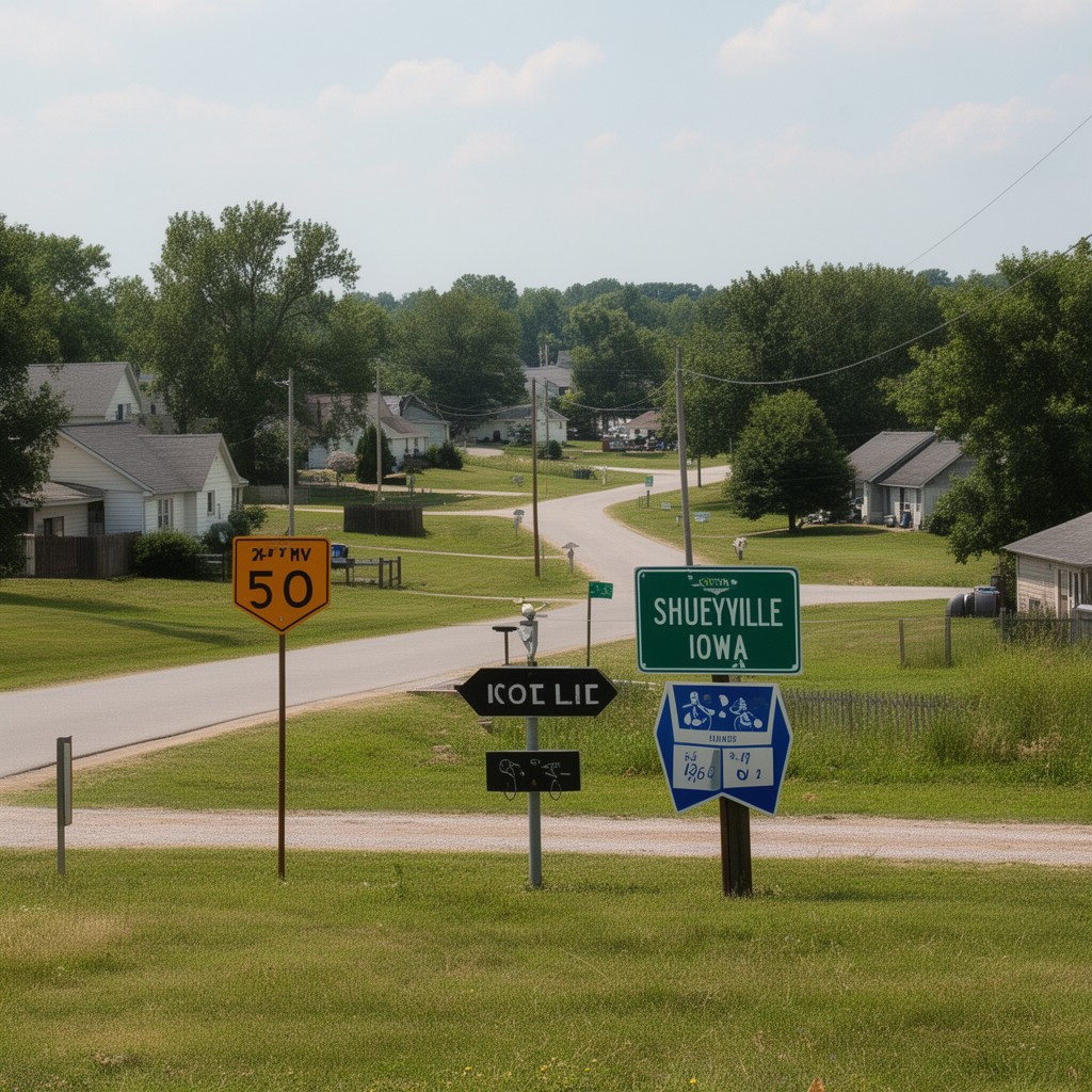 AI-generated illustration of Shueyville, Iowa