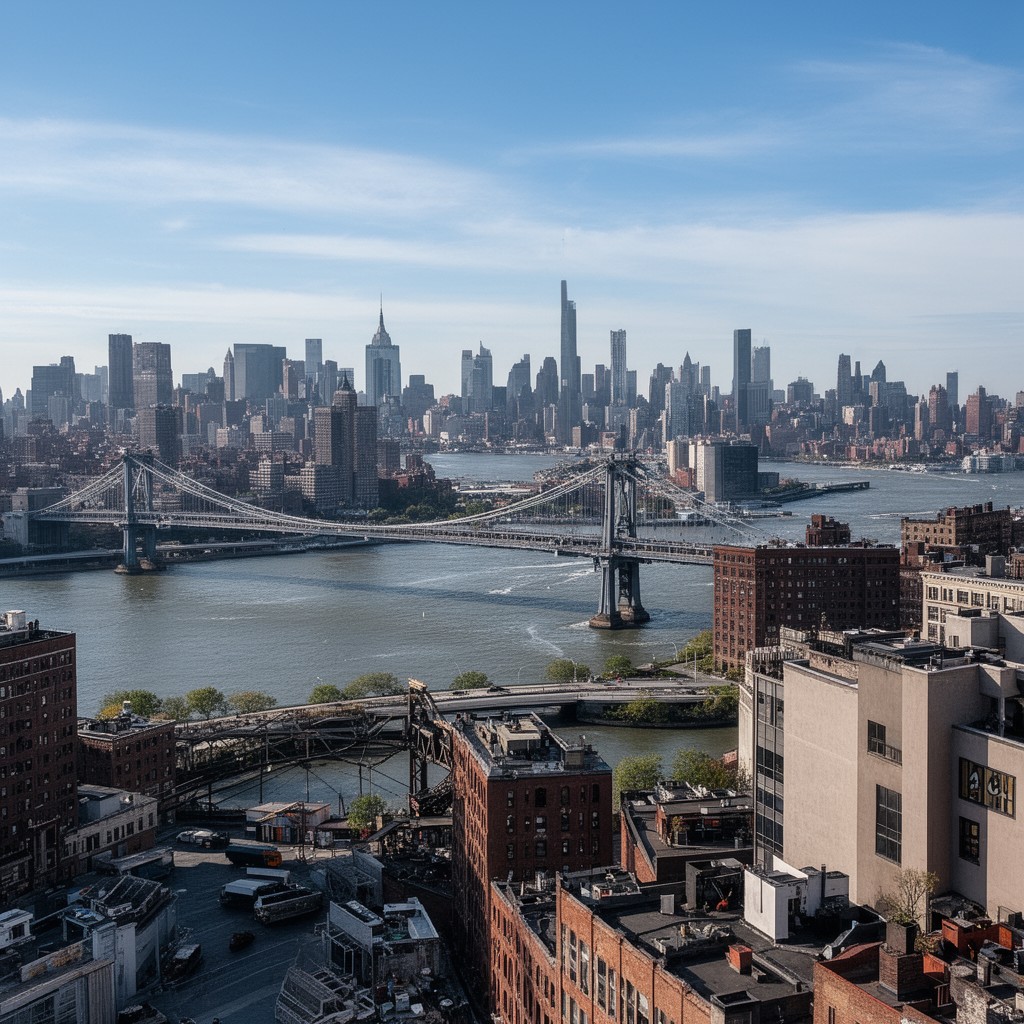 AI-generated illustration of East River
