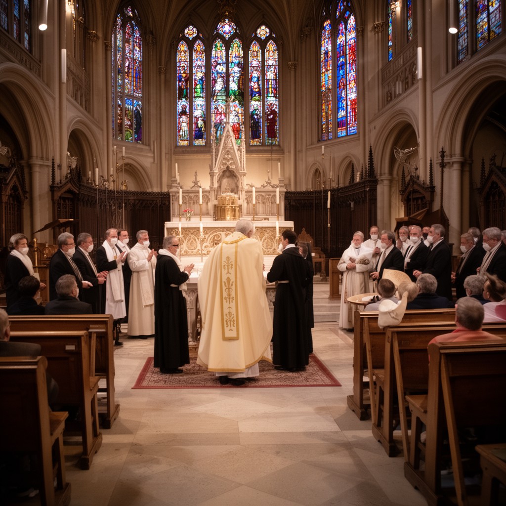 AI-generated illustration of Tridentine Mass
