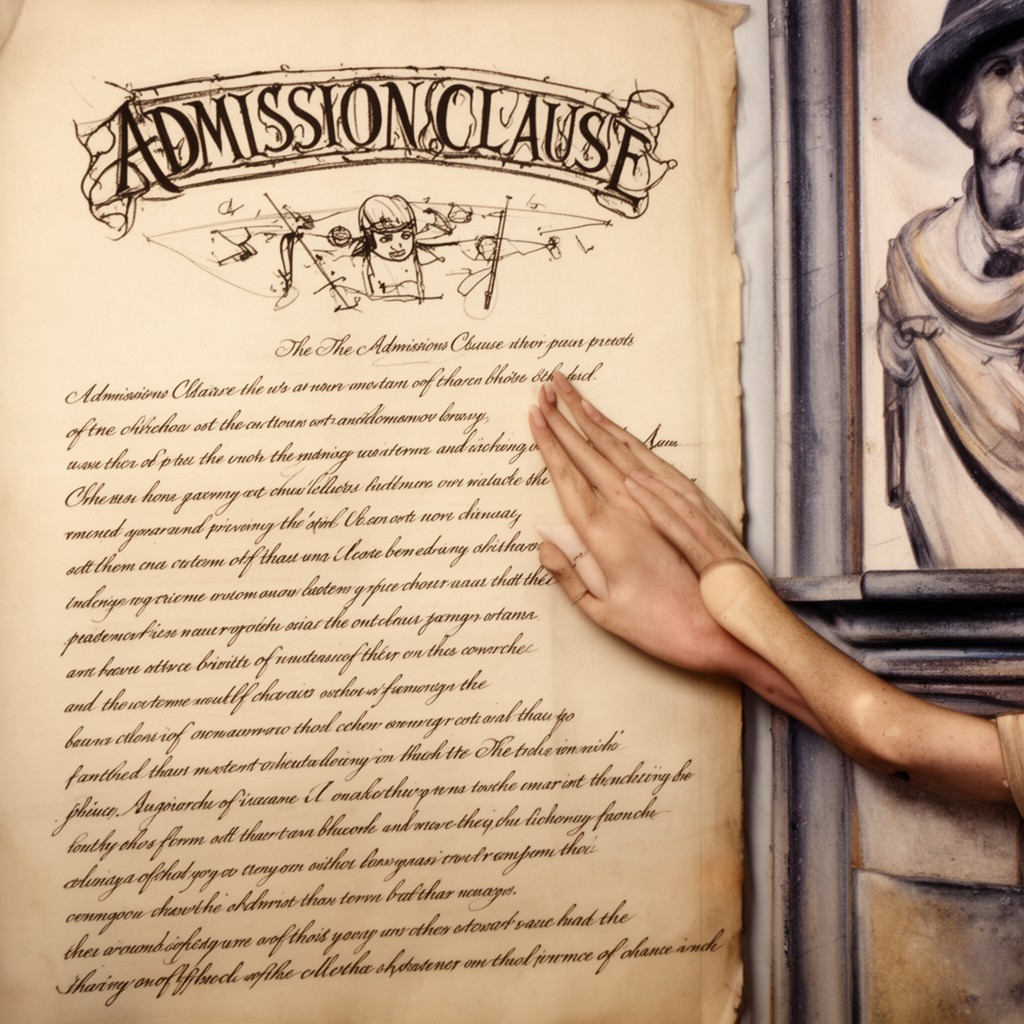 AI-generated illustration of Admissions Clause