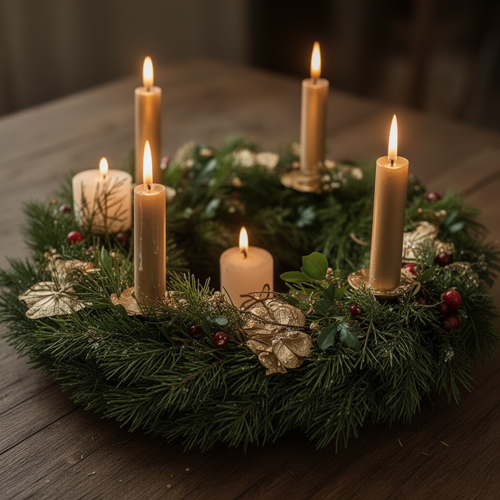 AI-generated illustration of Advent wreath