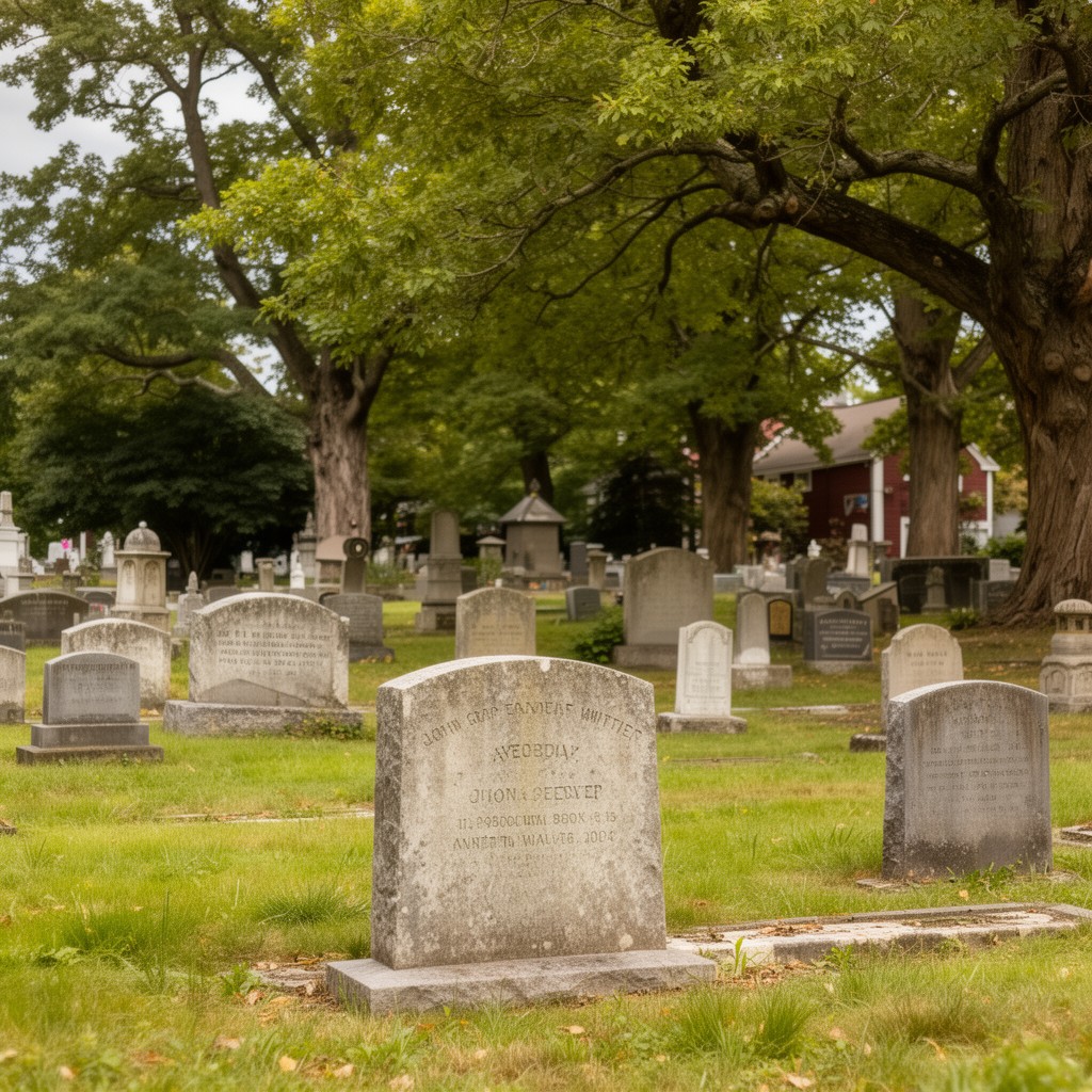 AI-generated illustration of Union Cemetery, Amesbury, Massachusetts