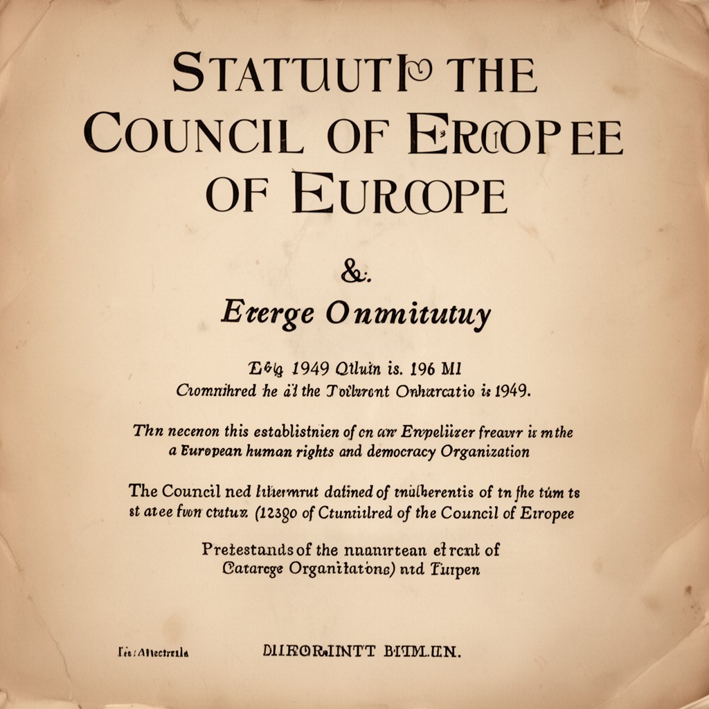 AI-generated illustration of Statute of the Council of Europe