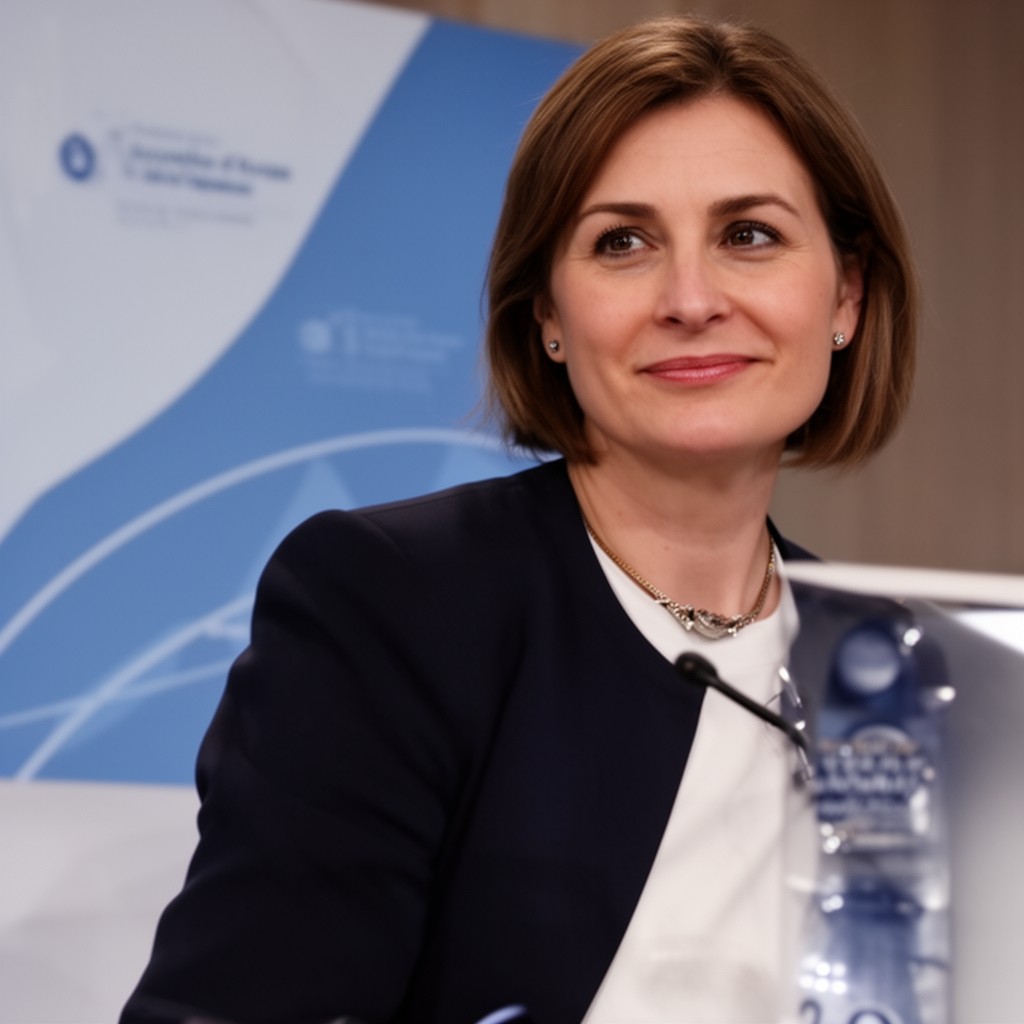 AI-generated illustration of Marija Pejčinović Burić