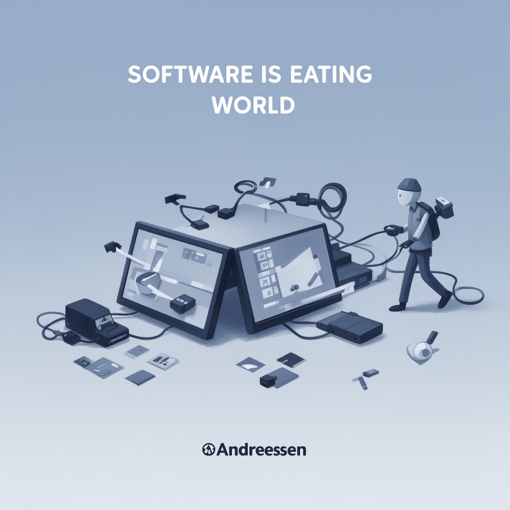 AI-generated illustration of Software is eating the world
