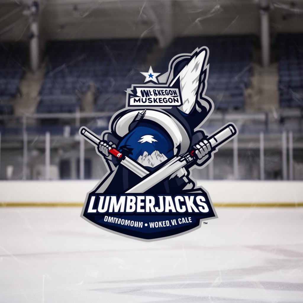 AI-generated illustration of Muskegon Lumberjacks (hockey)