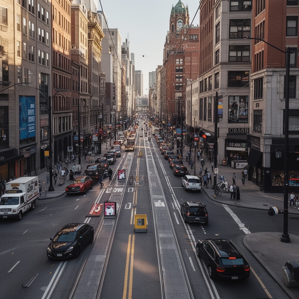 AI-generated illustration of Howard Street (Baltimore)