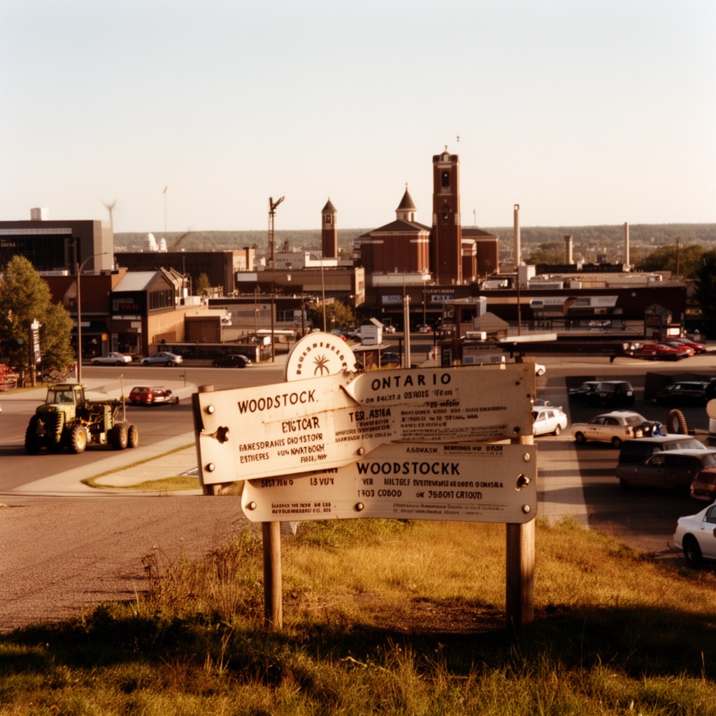 AI-generated illustration of Woodstock, Ontario