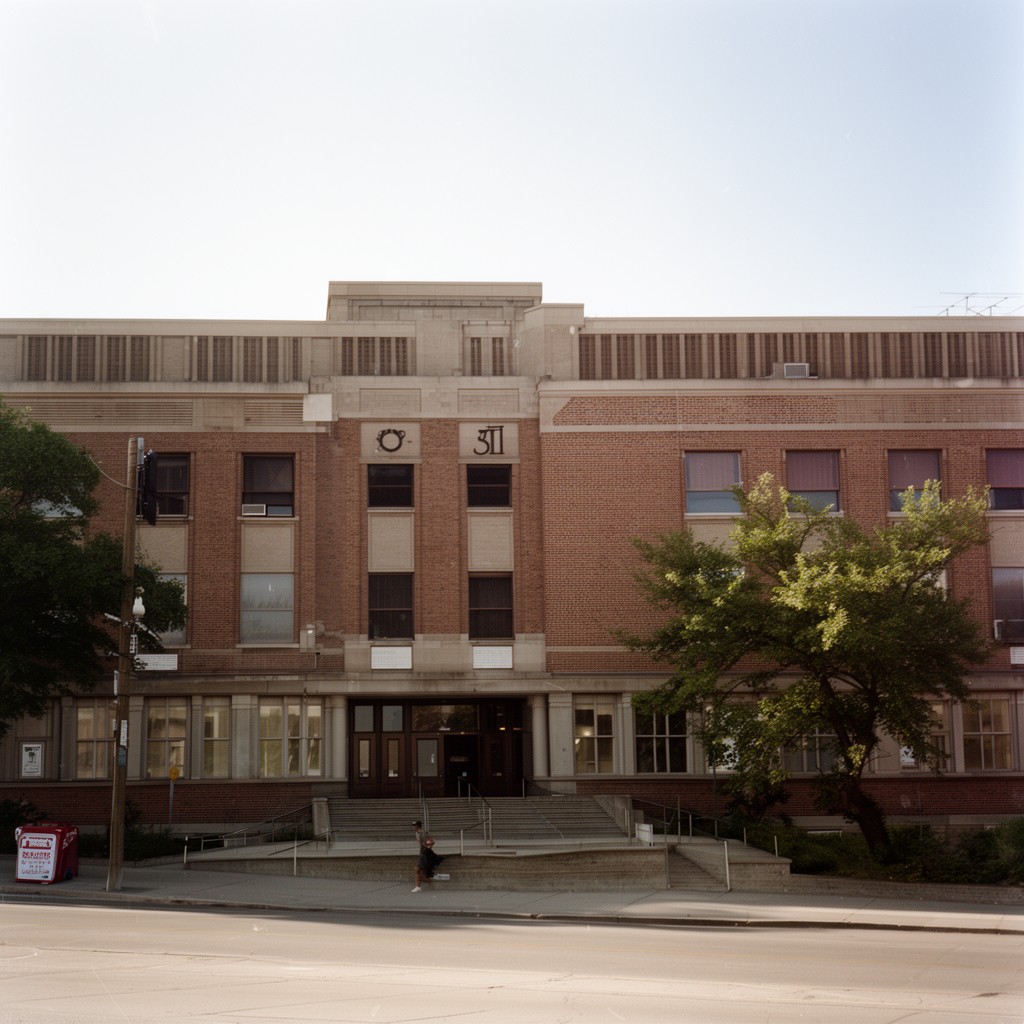 AI-generated illustration of South High School (Minneapolis)