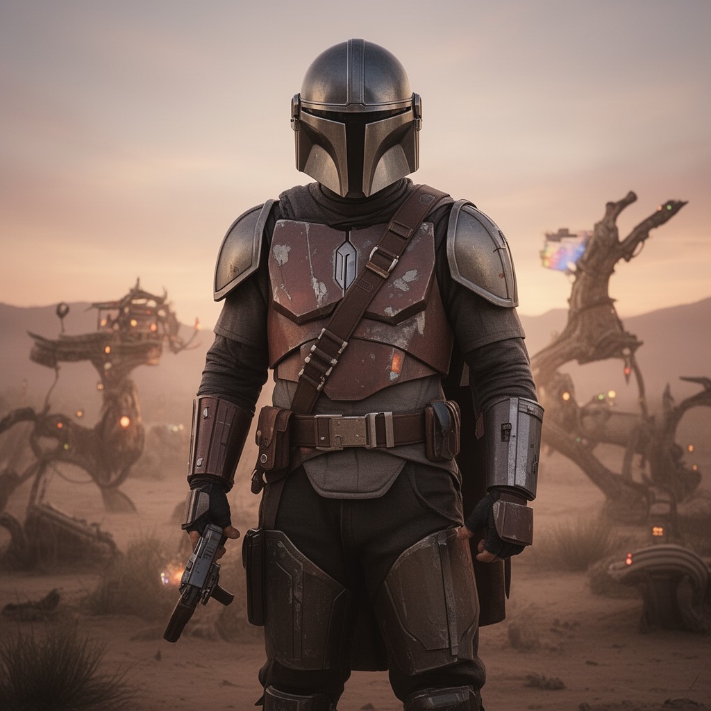 AI-generated illustration of The Mandalorian (score)
