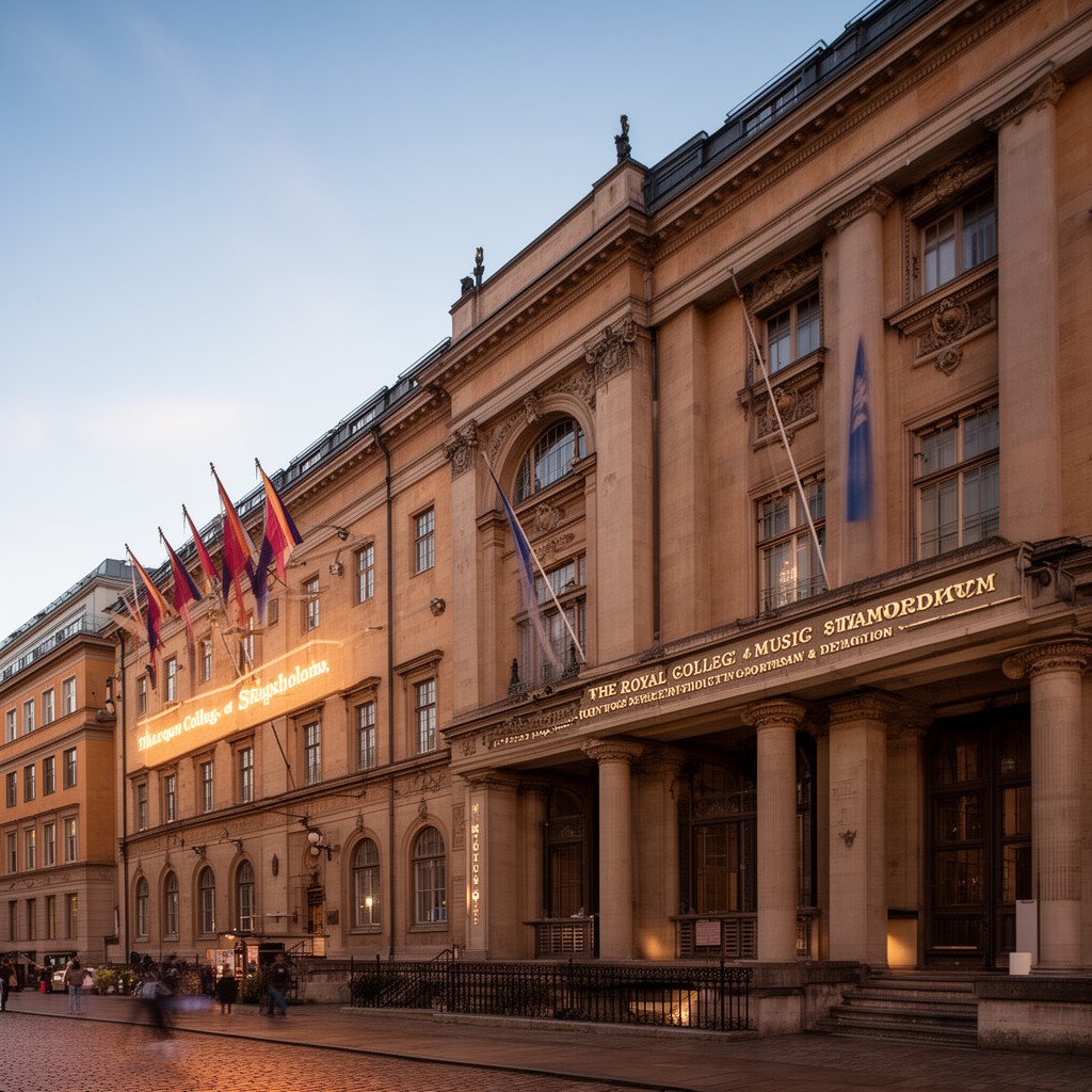 AI-generated illustration of Royal College of Music in Stockholm
