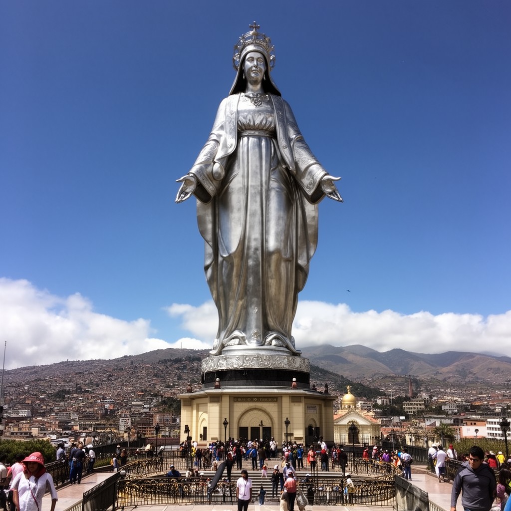 AI-generated illustration of Virgin of El Panecillo monument