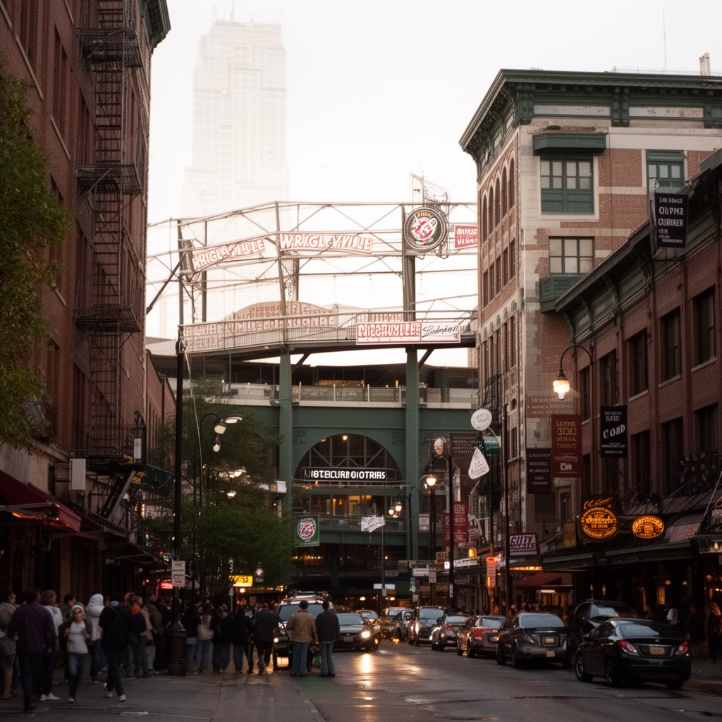 AI-generated illustration of Wrigleyville, Chicago