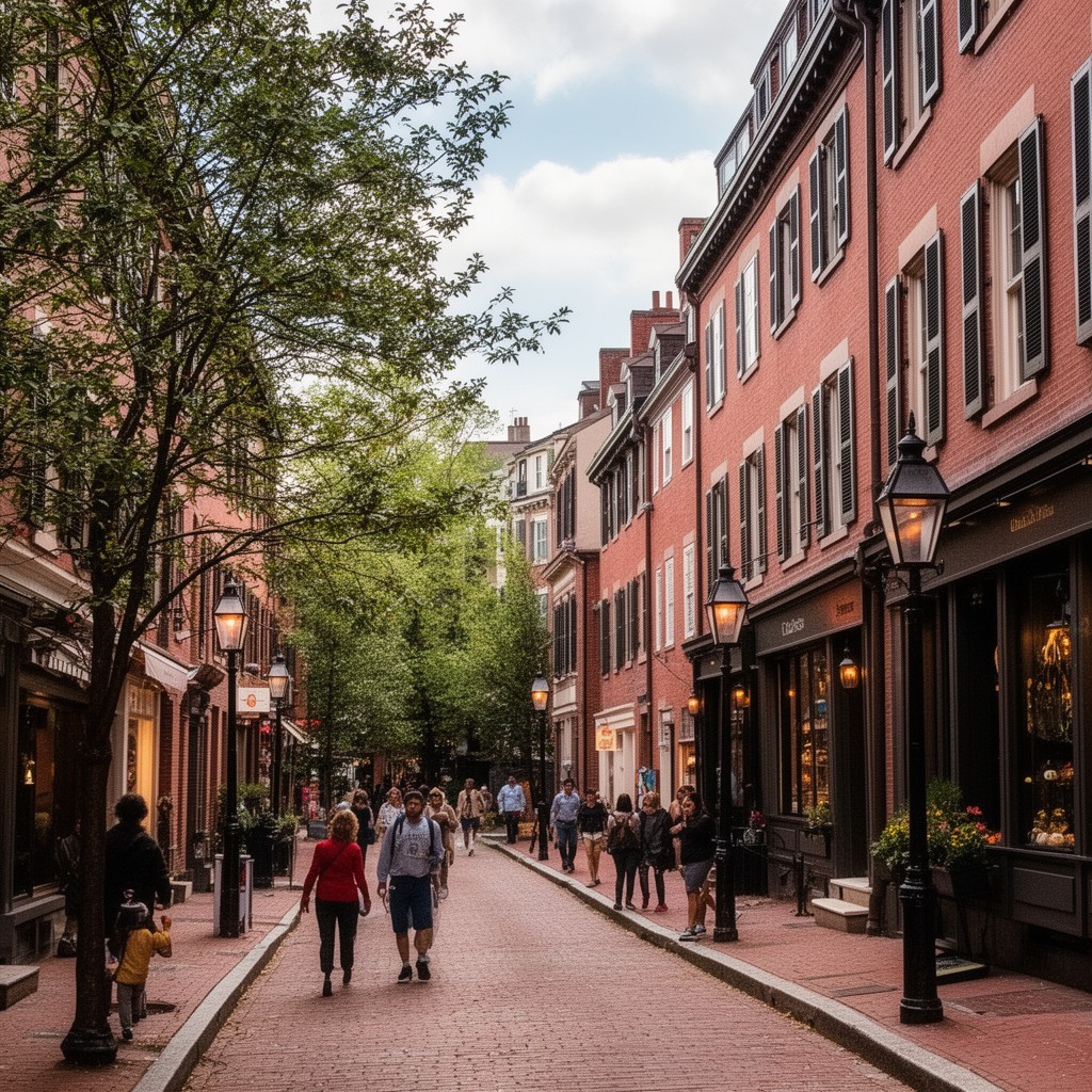 AI-generated illustration of Charles Street, Boston
