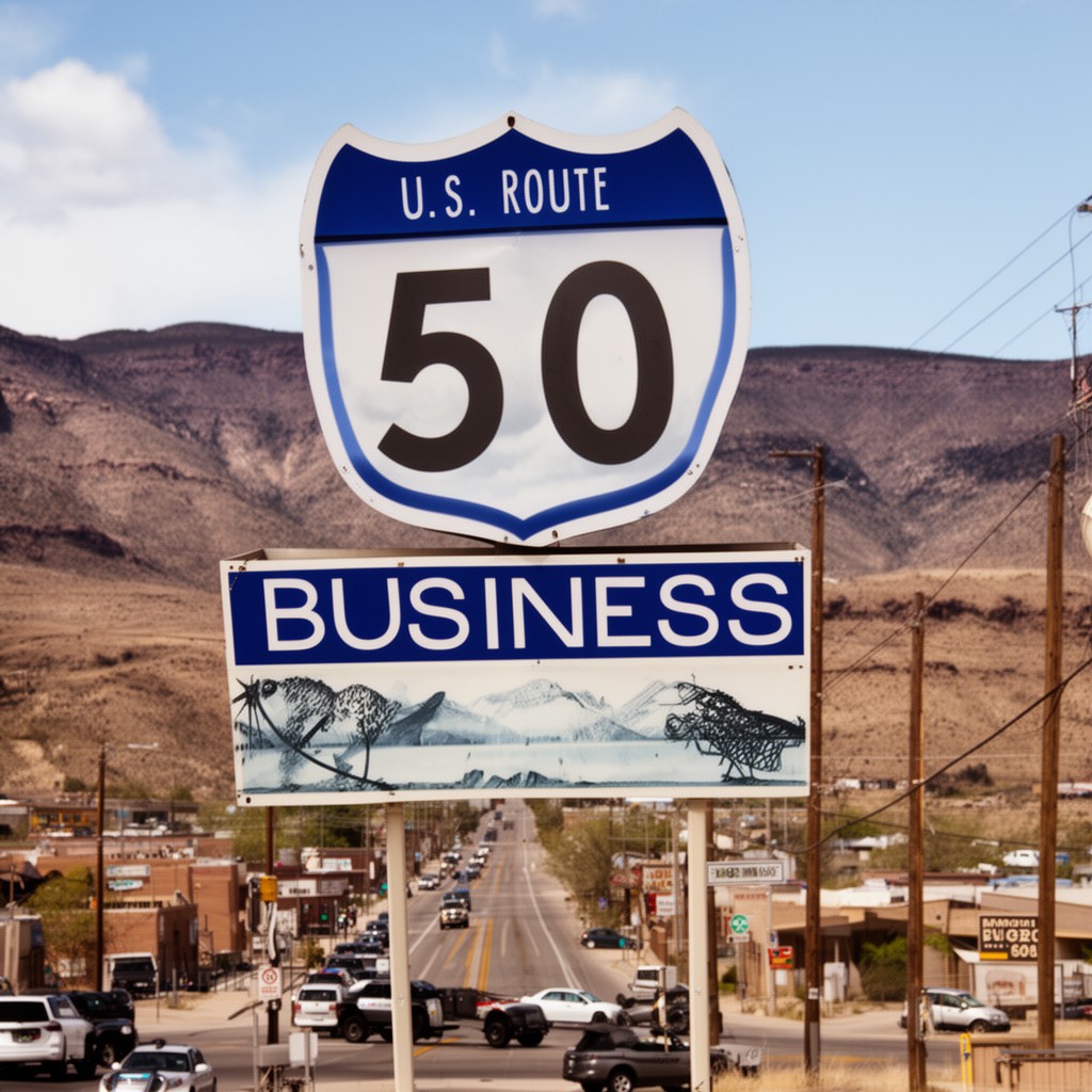 AI-generated illustration of U.S. Route 50 Business