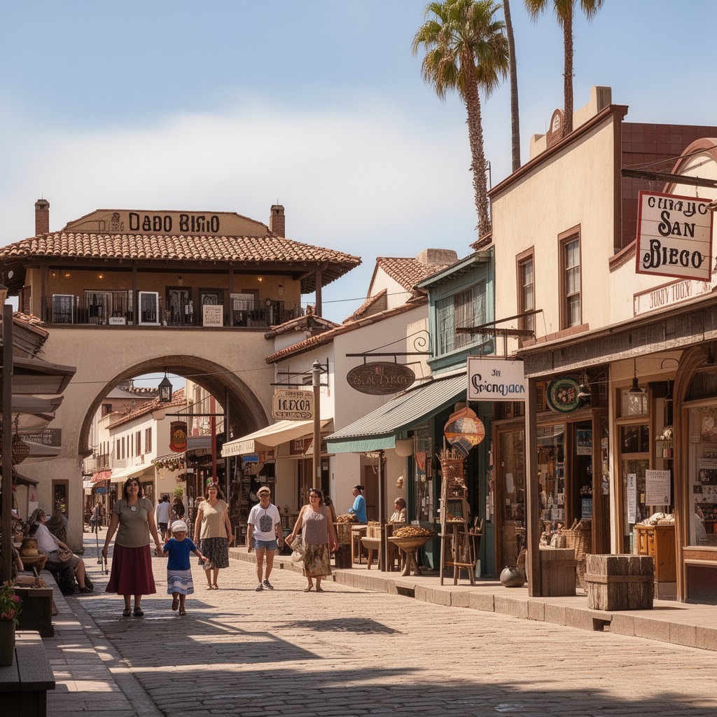 AI-generated illustration of Old Town San Diego State Historic Park
