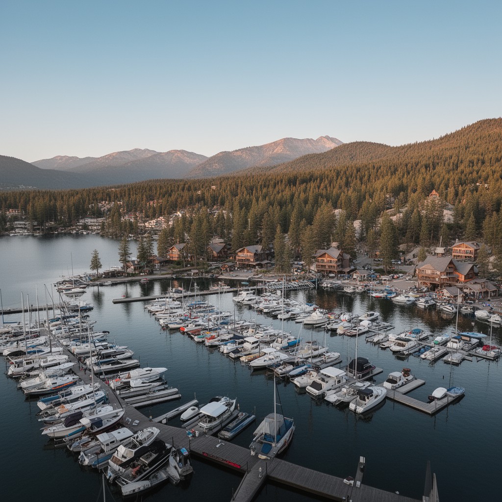 AI-generated illustration of Zephyr Cove Marina