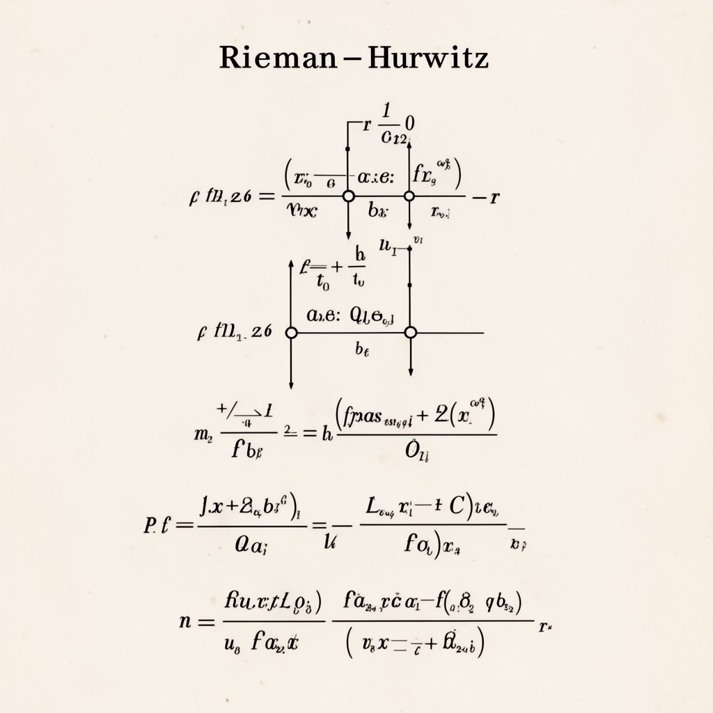 AI-generated illustration of Riemann–Hurwitz formula