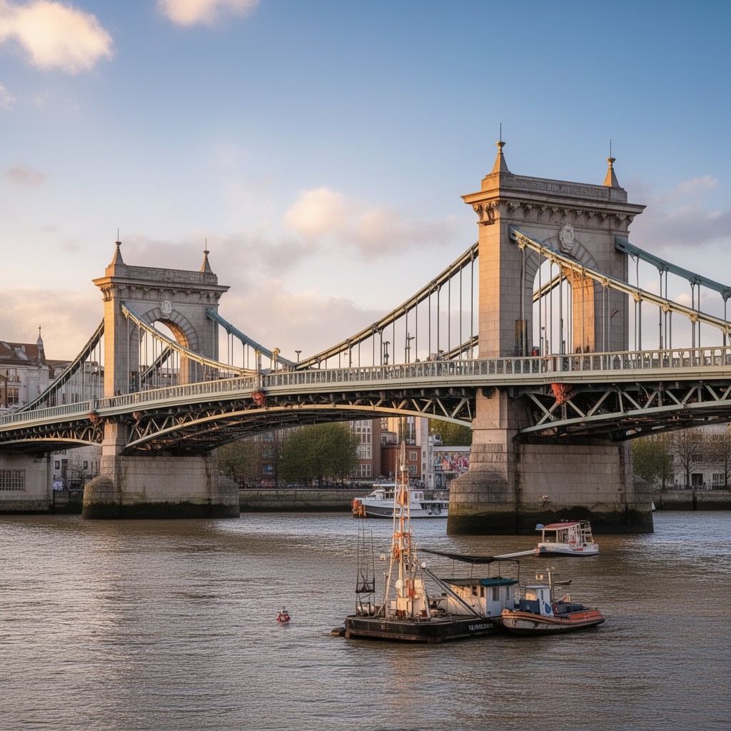 AI-generated illustration of Hammersmith Bridge