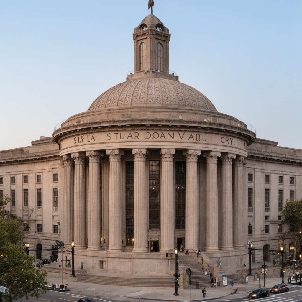 AI-generated illustration of Sacramento City Hall