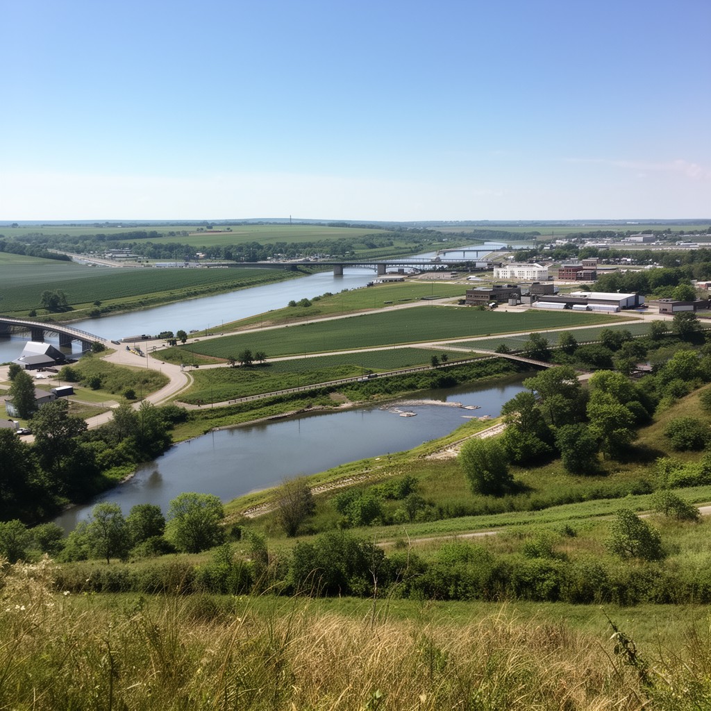 AI-generated illustration of Clinton County, Iowa