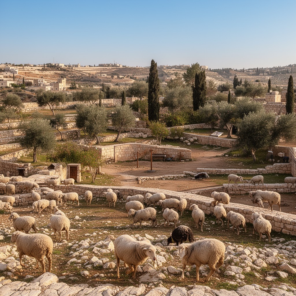 AI-generated illustration of Shepherds’ Field (nearby Beit Sahour)