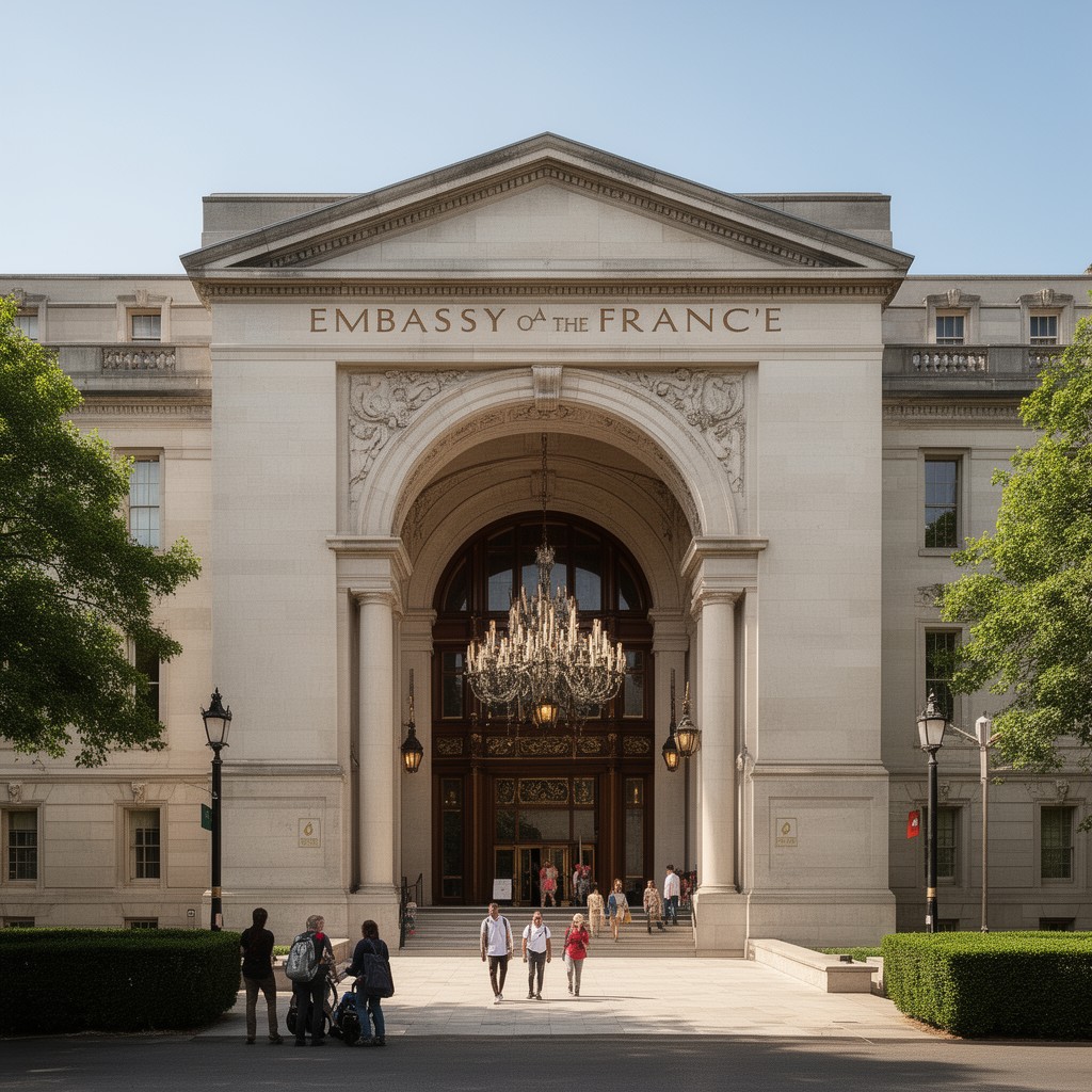 AI-generated illustration of Embassy of France in Washington, D.C.
