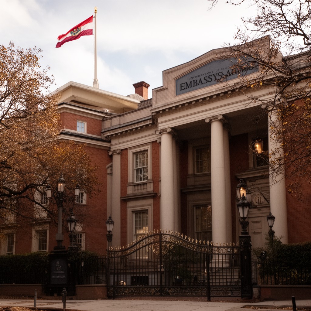 AI-generated illustration of Embassy of Latvia in Washington, D.C.