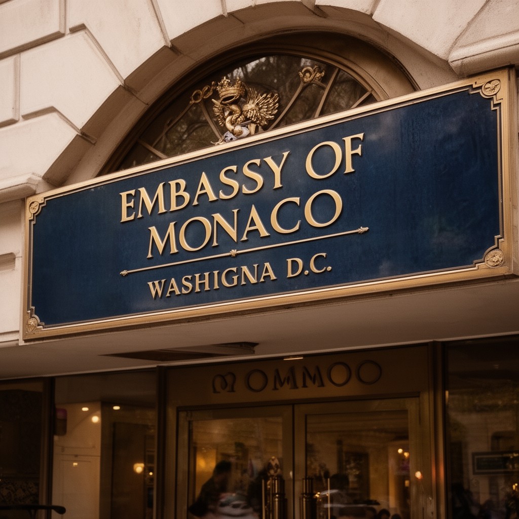 AI-generated illustration of Embassy of Monaco in Washington, D.C.