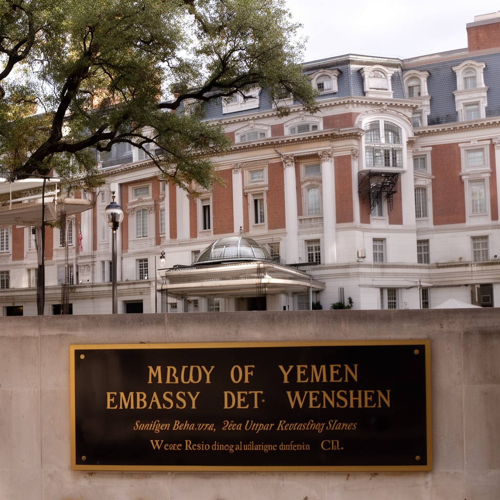 AI-generated illustration of Embassy of Yemen in Washington, D.C.