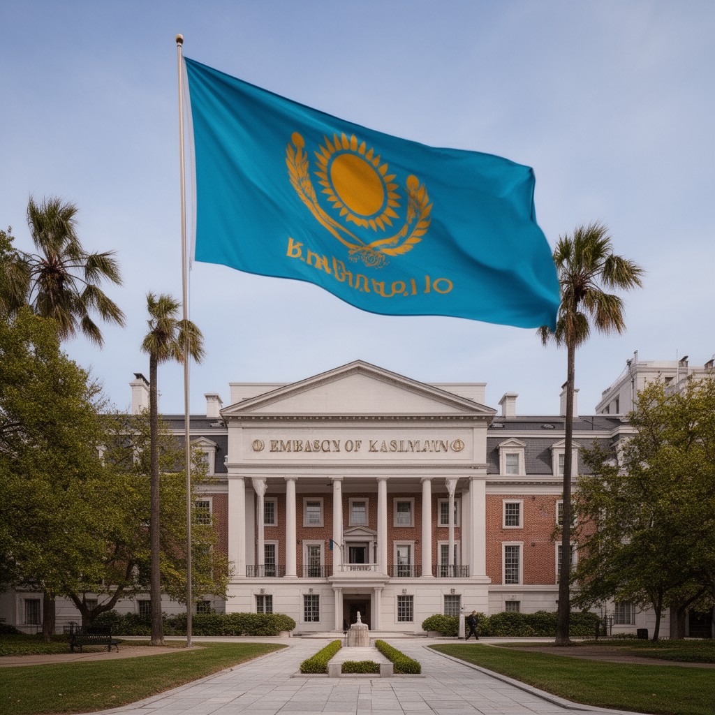 AI-generated illustration of Embassy of Kazakhstan in Washington, D.C.