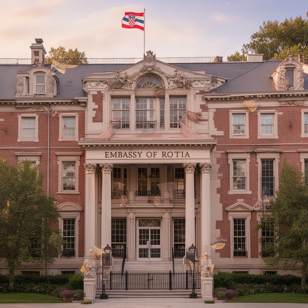 AI-generated illustration of Embassy of Croatia in Washington, D.C.