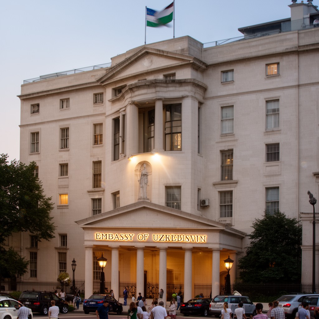 AI-generated illustration of Embassy of Uzbekistan in Washington, D.C.