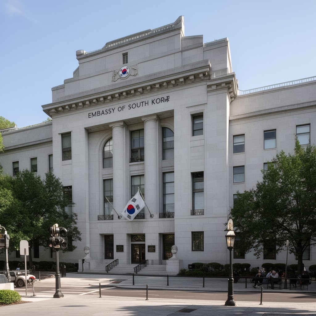 AI-generated illustration of Embassy of South Korea in Washington, D.C.