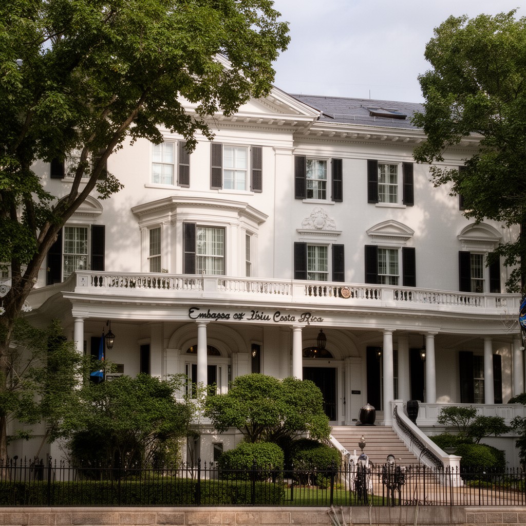 AI-generated illustration of Embassy of Costa Rica in Washington, D.C.
