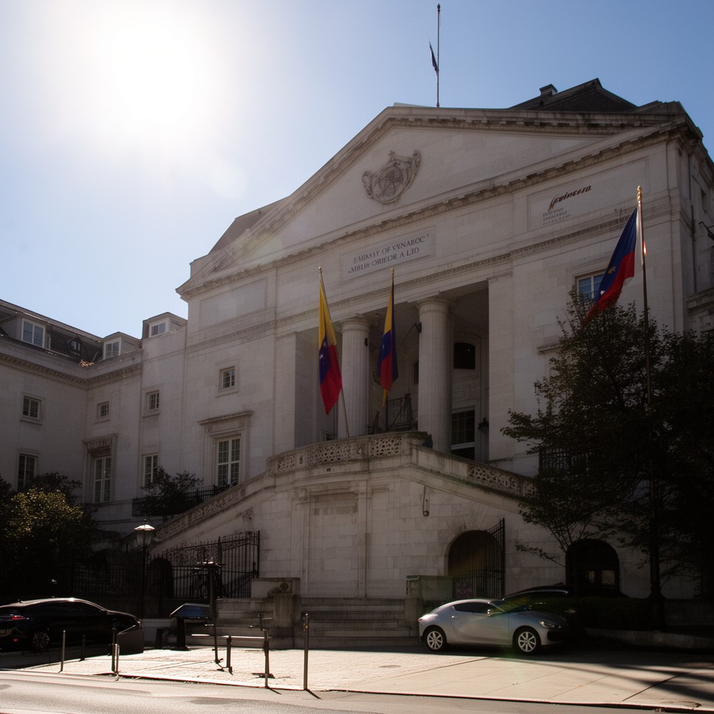 AI-generated illustration of Embassy of Venezuela in Washington, D.C.